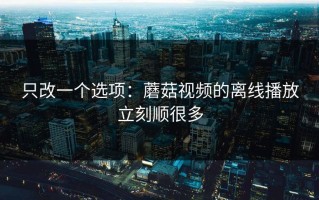 只改一个选项：蘑菇视频的离线播放立刻顺很多