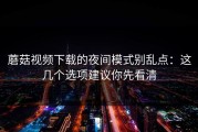 蘑菇视频下载的夜间模式别乱点：这几个选项建议你先看清
