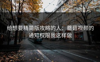 给想要精简版攻略的人：蘑菇视频的通知权限我这样做