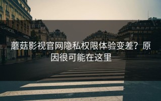 蘑菇影视官网隐私权限体验变差？原因很可能在这里