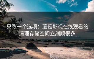 只改一个选项：蘑菇影视在线观看的清理存储空间立刻顺很多