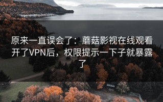 原来一直误会了：蘑菇影视在线观看开了VPN后，权限提示一下子就暴露了