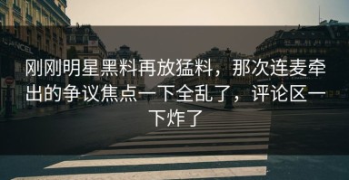 刚刚明星黑料再放猛料，那次连麦牵出的争议焦点一下全乱了，评论区一下炸了