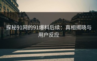 探秘91网的91爆料后续：真相揭晓与用户反应