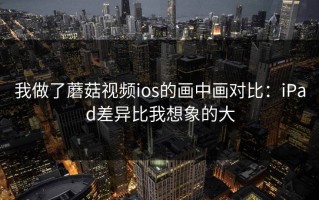 我做了蘑菇视频ios的画中画对比：iPad差异比我想象的大