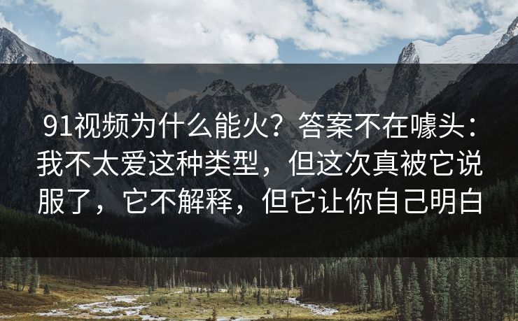 91视频为什么能火？答案不在噱头：我不太爱这种类型，但这次真被它说服了，它不解释，但它让你自己明白