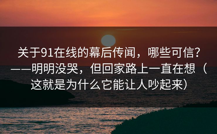 关于91在线的幕后传闻，哪些可信？——明明没哭，但回家路上一直在想（这就是为什么它能让人吵起来）