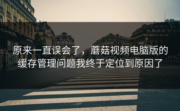 原来一直误会了，蘑菇视频电脑版的缓存管理问题我终于定位到原因了-第1张图片-蘑菇视频app下载 - 安卓苹果双端支持