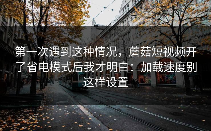 第一次遇到这种情况，蘑菇短视频开了省电模式后我才明白：加载速度别这样设置-第1张图片-蘑菇视频app下载 - 安卓苹果双端支持